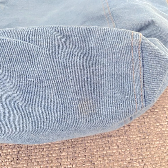 Victoria Secret Denim Tote Blue Jean Studded Shoulder Carry Shoppers Hand Bag - Picture 8 of 9